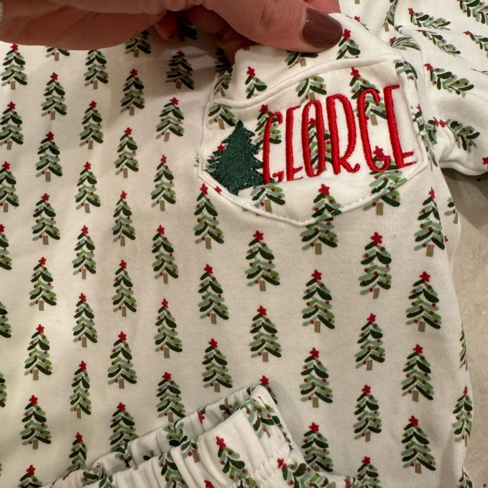 Lila & Hayes Christmas Pajamas Monogramed with “George” - Picture 5 of 5